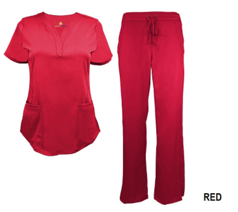 Edge by IRG Women's Scrubs set, XS Regular, red