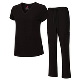 Women Cool Stretch V-Neck Cargo Top and Pant Set