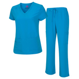 Women Cool Stretch V-Neck Cargo Top and Pant Set