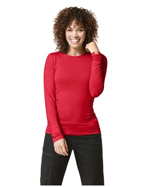 Elainilye Fashion Under Scrubs For Women Long Sleeve Turtleneck Comfortable  Bottom Shirt Long Sleeve Top Undershirt,Red 